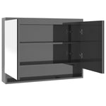 Speilskap Til Bad 80X15X60 Cm Mdf Skinnende Grå