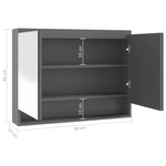 Speilskap Til Bad 80X15X60 Cm Mdf Skinnende Grå