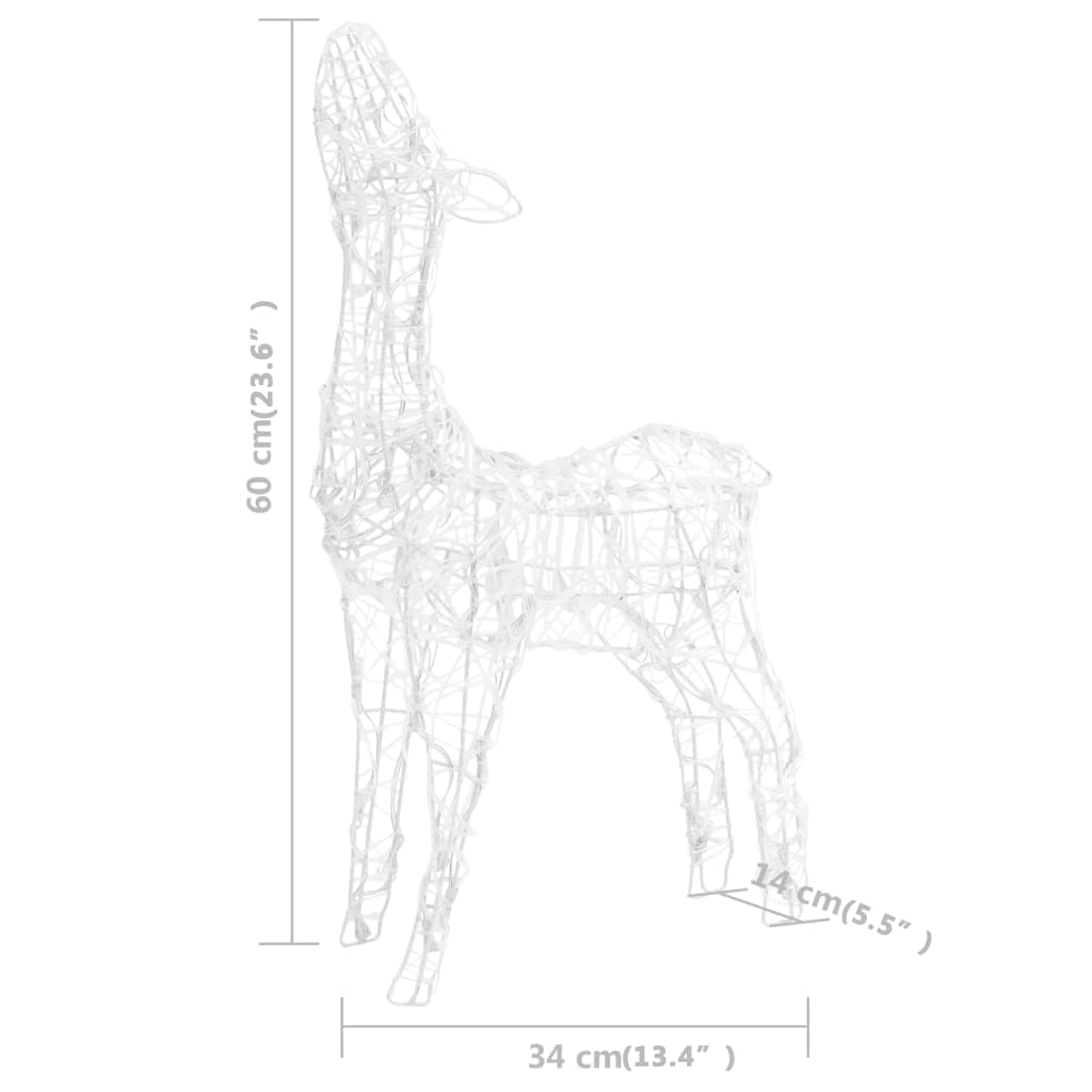Julereinsdyrfamilie Akryl 160 Led 160 Cm Kaldhvitt