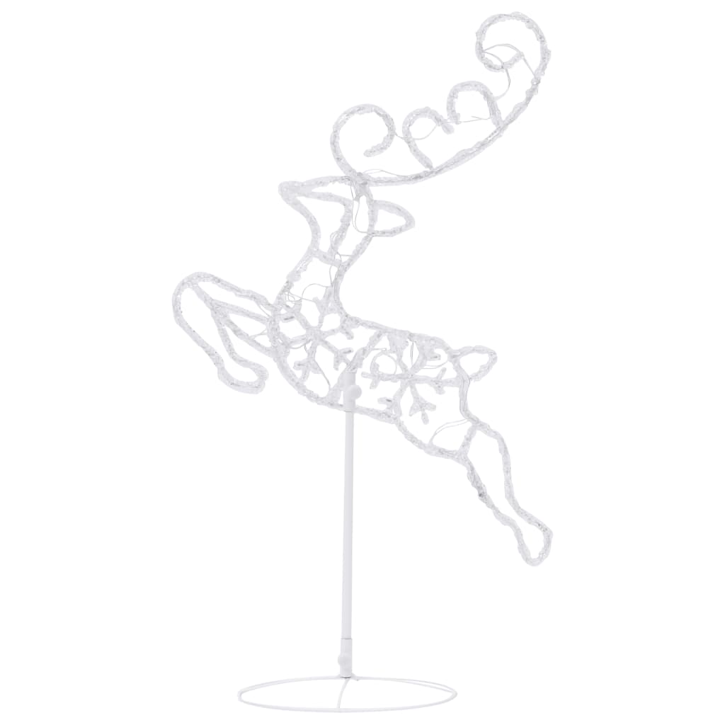 Julereinsdyr Og Slede I Akryl 260X21X87 Cm Varm Hvit