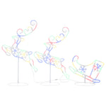 Julereinsdyr Og Slede I Akryl 260X21X87Cm Flerfarget