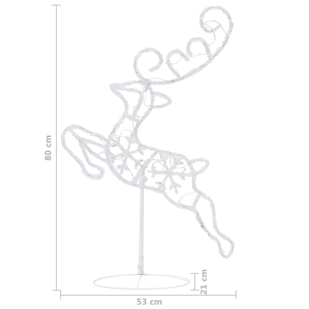 Julereinsdyr Og Slede I Akryl 260X21X87Cm Flerfarget