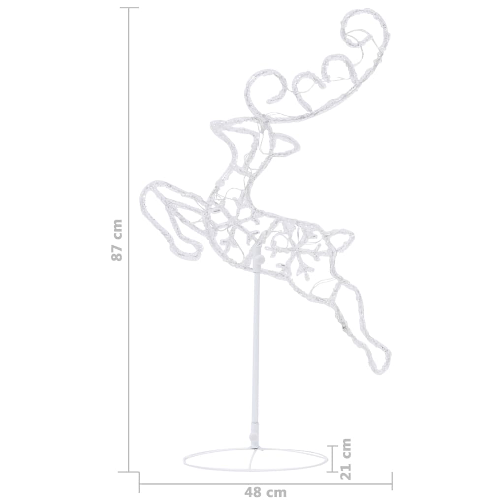 Julereinsdyr Og Slede I Akryl 260X21X87Cm Flerfarget