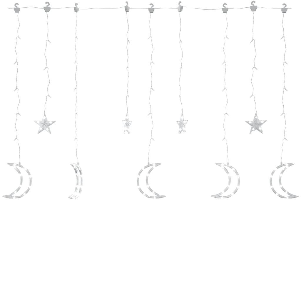 Lysslynge Stjerne Og Måne Med Fjernkontroll 345 Led Kaldhvit
