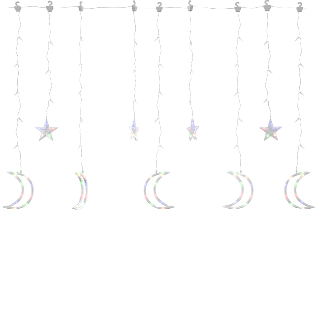 Lysslynge Stjerne Og Måne Med Fjernkontroll 345 Led Flerfarget