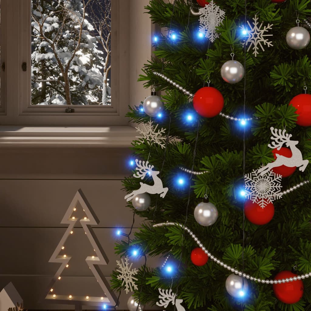 Soldrevne Lysslynger 2Stk 2X200 Led Blå Innendørs Utendørs