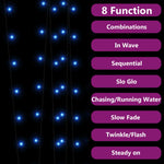 Soldrevne Lysslynger 5Stk 5X200 Led Blå Innendørs Utendørs