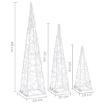 Dekorativt Led Lyskjeglesett I Akryl Blå 30/45/60Cm