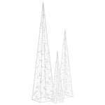 Dekorativt Led Lyskjeglesett I Akryl Blå 60/90/120Cm