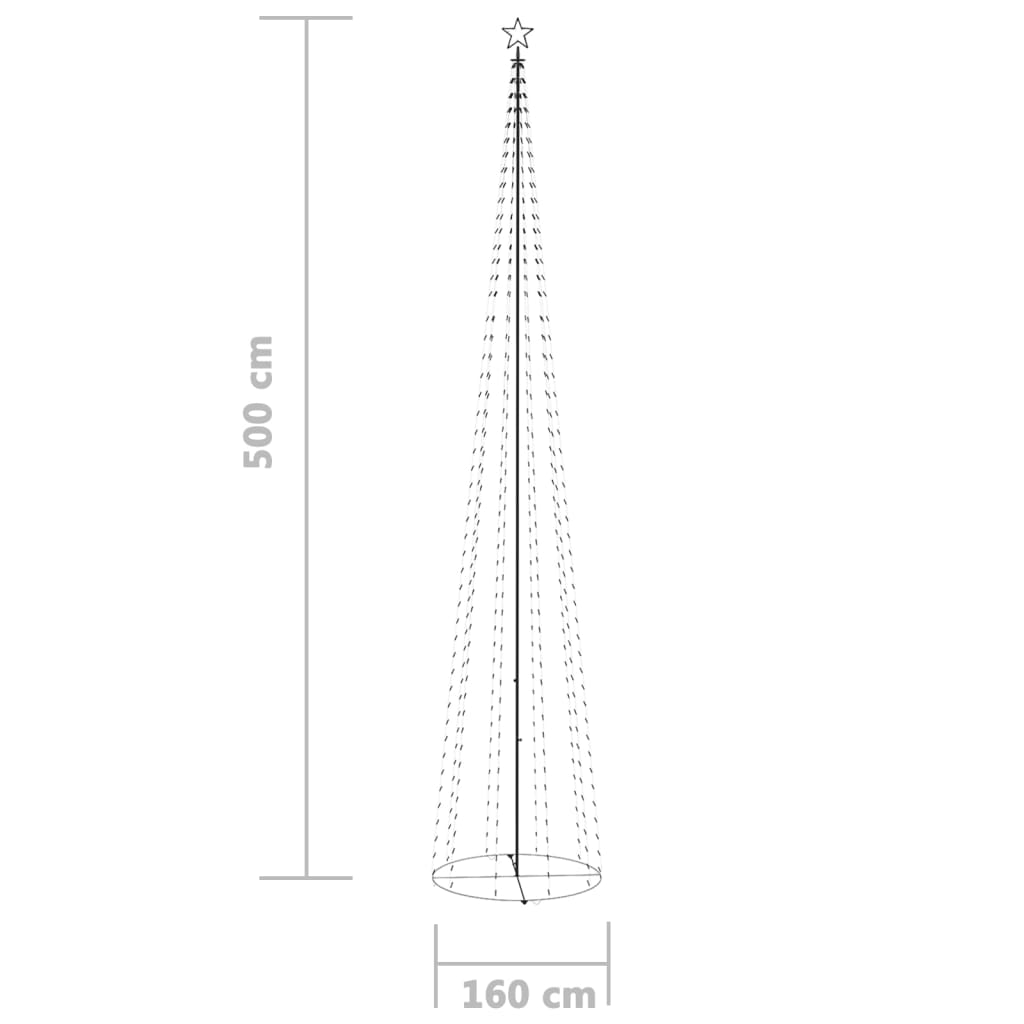 Juletre Kjegle 752 Blå Lysdioder 160X500 Cm