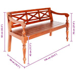 Batavia-Benk 123 Cm Heltre Mahogni Mørkebrun