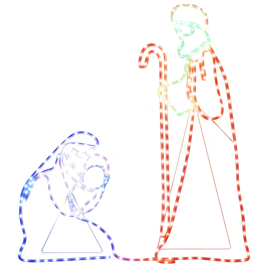 Figur Av Maria Og Josef Med 264 Lysdioder 40X55 Og 38X100 Cm