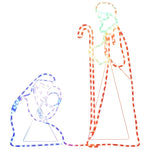 Figur Av Maria Og Josef Med 264 Lysdioder 40X55 Og 38X100 Cm