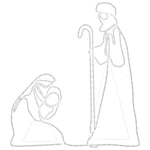 Figur Av Maria Og Josef Med 264 Lysdioder 40X55 Og 38X100 Cm