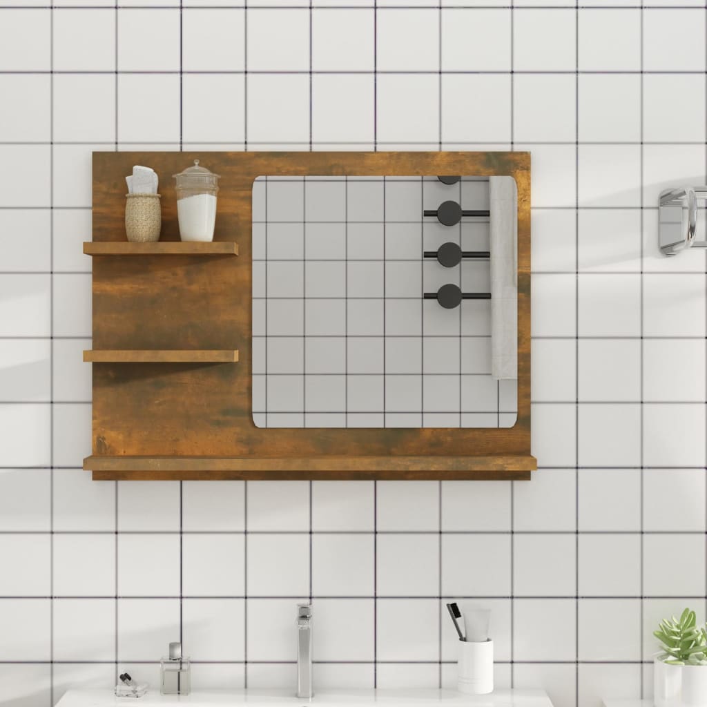 Badespeil Røkt Eik 60X10,5X45 Cm Konstruert Tre