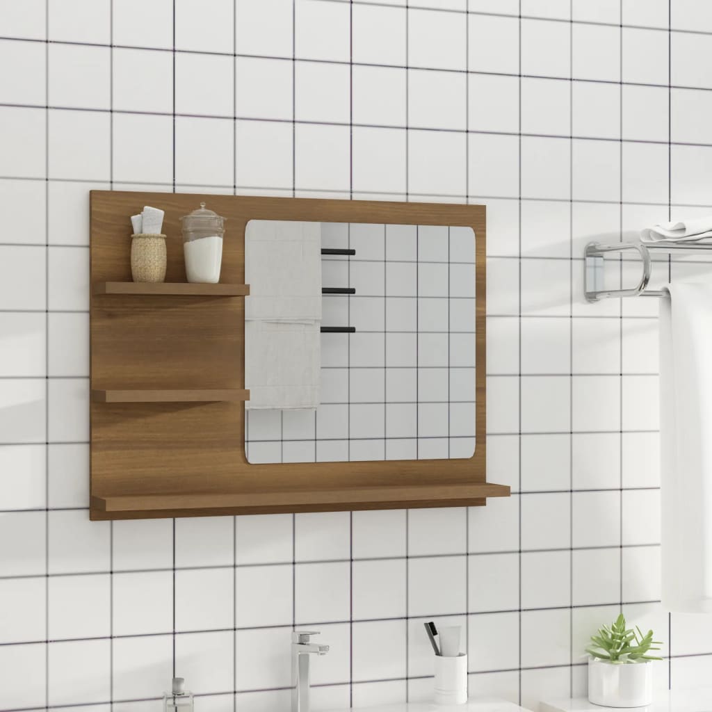 Badespeil Brun Eik 60X10,5X45 Cm Konstruert Tre