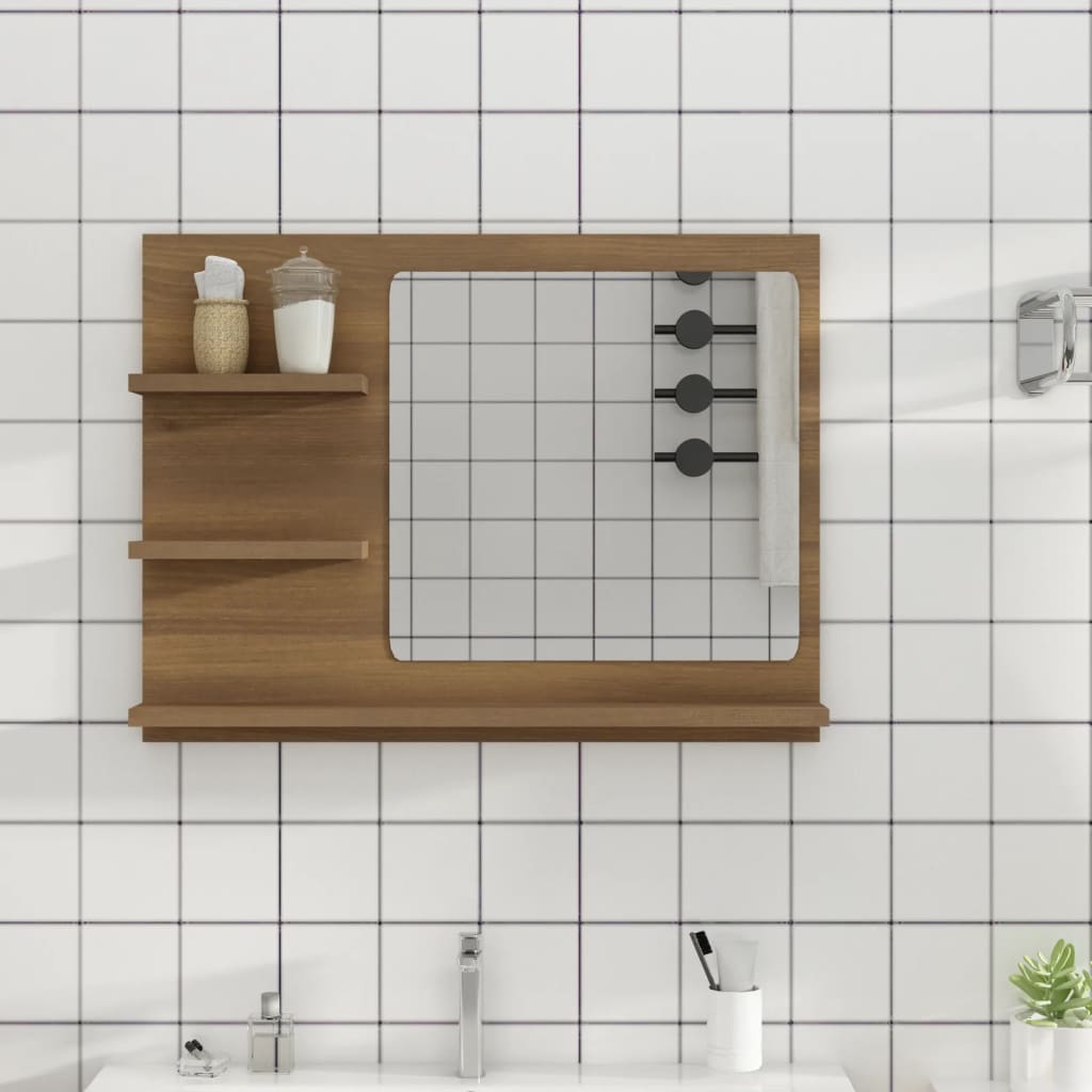 Badespeil Brun Eik 60X10,5X45 Cm Konstruert Tre