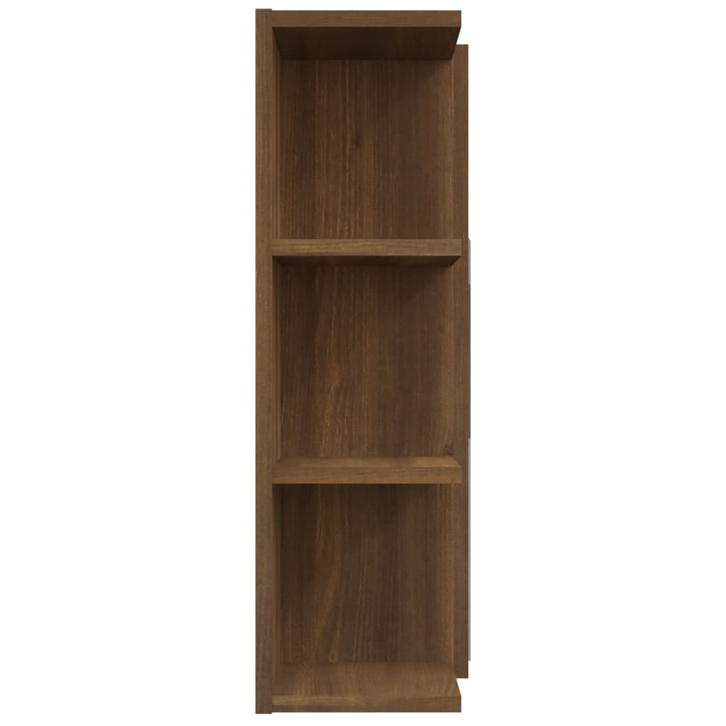 Baderomsskap Med Speil Brun Eik 80X20,5X64 Cm Konstruert Tre
