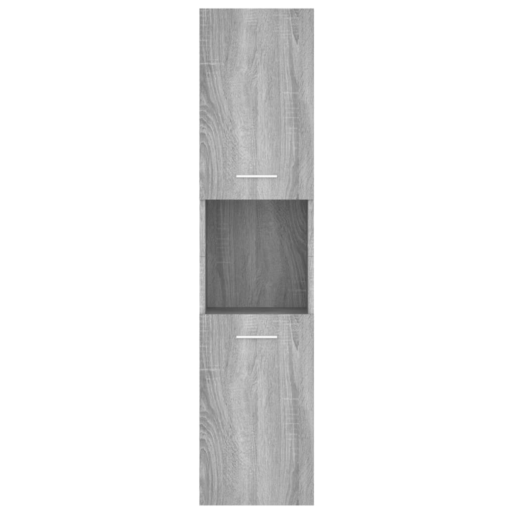 Baderomsskap Grå Sonoma Eik 30X30X130 Cm Konstruert Tre