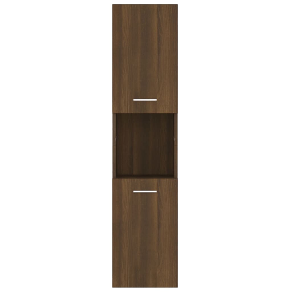 Baderomsskap Brun Eik 30X30X130 Cm Konstruert Tre