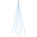 Juletre På Flaggstang 108 Led Blå 180 Cm