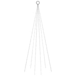 Juletre På Flaggstang 108 Led Blå 180 Cm