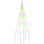 Juletre På Flaggstang 108 Led Fargerik 180 Cm