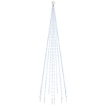 Juletre På Flaggstang 310 Led Kaldhvit 300 Cm