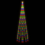 Juletre På Flaggstang 310 Led Fargerik 300 Cm