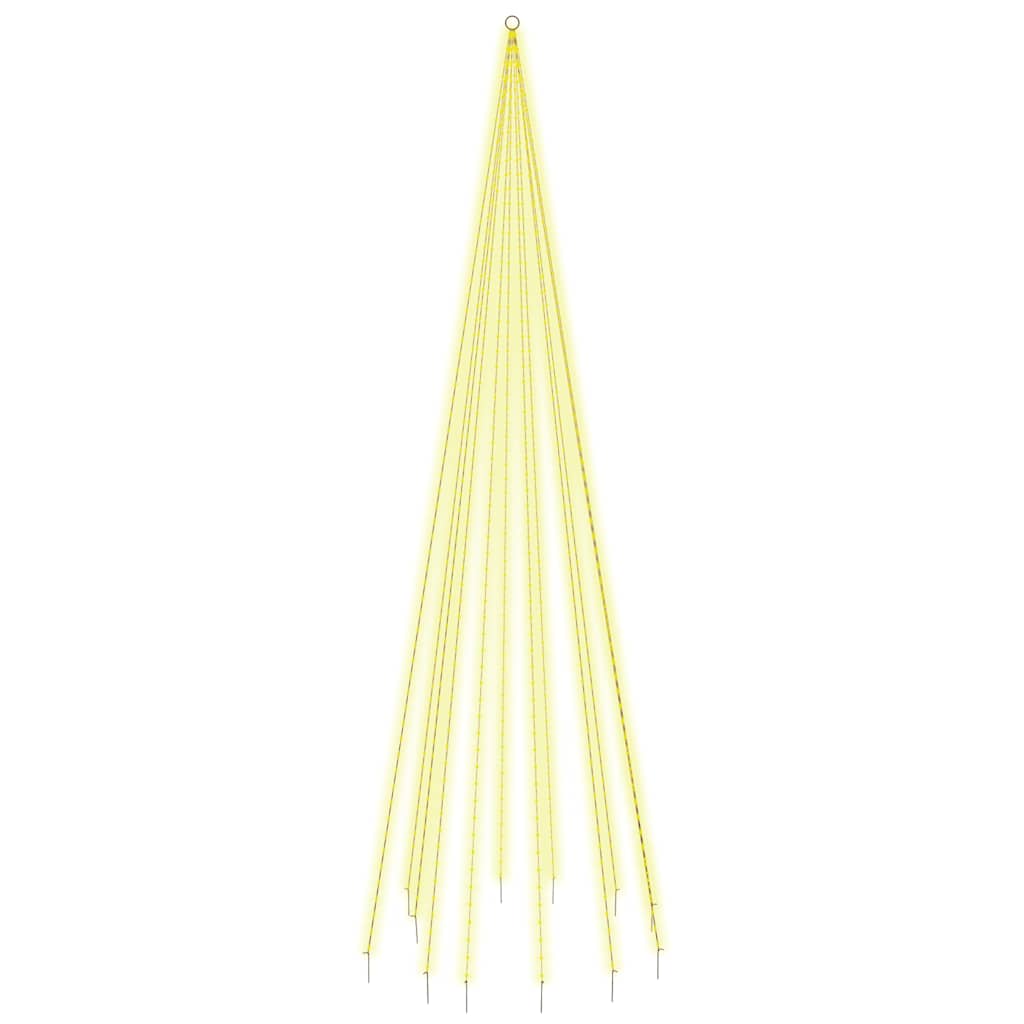 Juletre På Flaggstang 732 Led Varmhvit 500 Cm