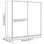 Speilskap Til Baderom Hvit 64X20X67 Cm