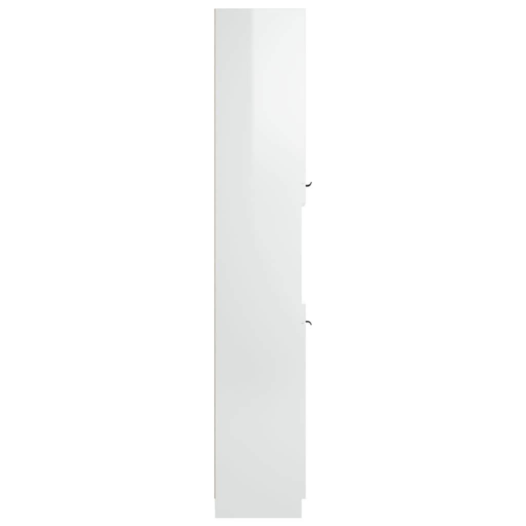 Baderomsskap Høyglans Hvit 32X34X188,5 Cm Konstruert Tre