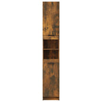 Baderomsskap Røkt Eik 32X34X188,5 Cm Konstruert Tre