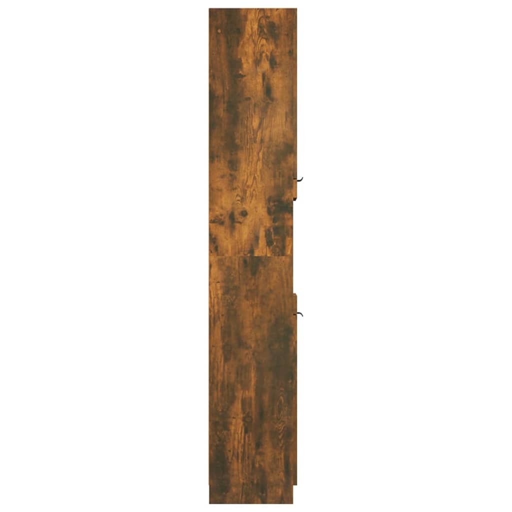 Baderomsskap Røkt Eik 32X34X188,5 Cm Konstruert Tre