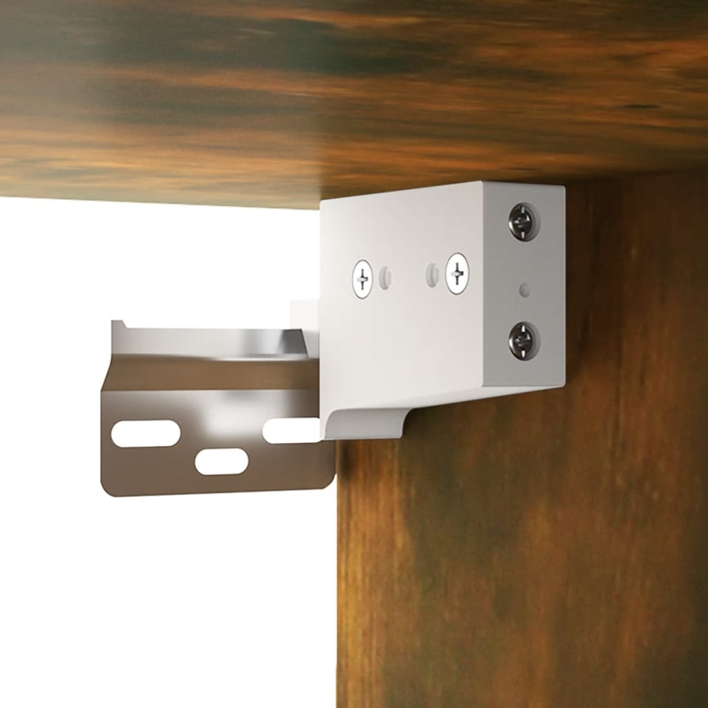 Speilskap Med Led Røkt Eik 91X15X76,5 Cm