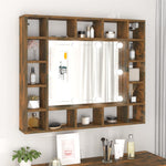 Speilskap Med Led Røkt Eik 91X15X76,5 Cm