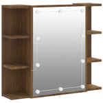 Speilskap Med Led Brun Eik 70X16,5X60 Cm