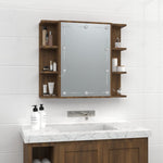Speilskap Med Led Brun Eik 70X16,5X60 Cm