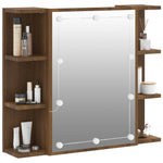 Speilskap Med Led Brun Eik 70X16,5X60 Cm