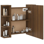 Speilskap Med Led Brun Eik 70X16,5X60 Cm