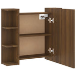 Speilskap Med Led Brun Eik 70X16,5X60 Cm