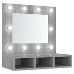 Speilskap Med Led Grå Sonoma 60X31,5X62 Cm