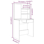 Sminkebordsett Brun Eik 74,5X40X141 Cm