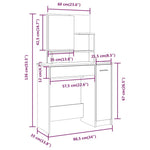 Sminkebordsett Brun Eik86,5X35X136 Cm