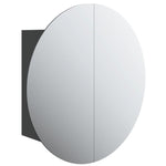 Baderomsskap Med Rundt Speil Og Led Svart 47X47X17,5 Cm