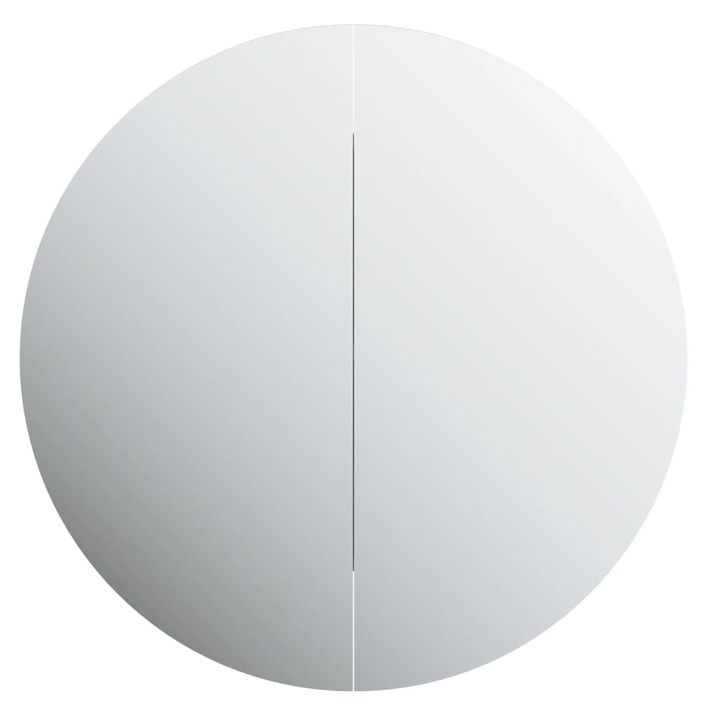 Baderomsskap Med Rundt Speil Og Led Svart 47X47X17,5 Cm