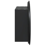 Baderomsskap Med Rundt Speil Og Led Svart 47X47X17,5 Cm