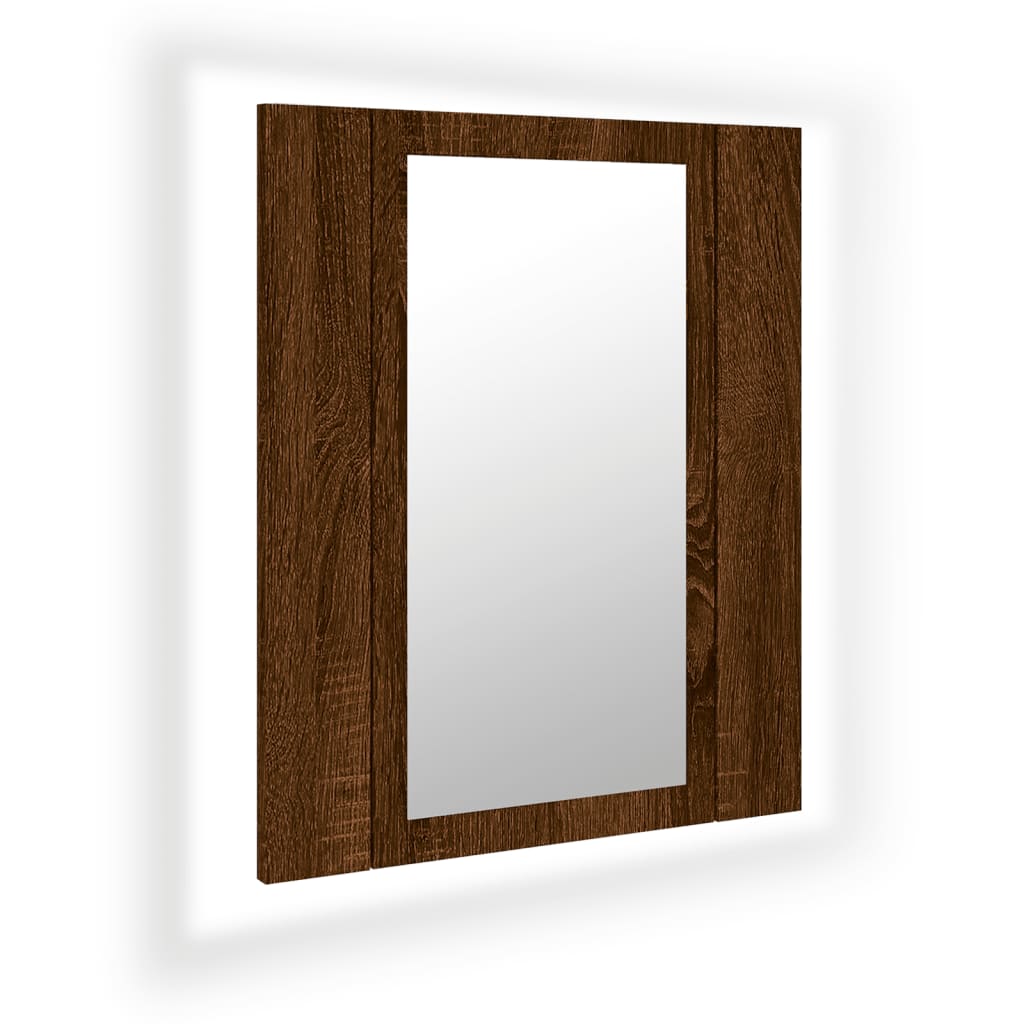 Speilskap Med Led Brun Eik 40X12X45 Cm Konstruert Tre