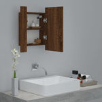 Speilskap Med Led Brun Eik 40X12X45 Cm Konstruert Tre