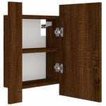 Speilskap Med Led Brun Eik 40X12X45 Cm Konstruert Tre